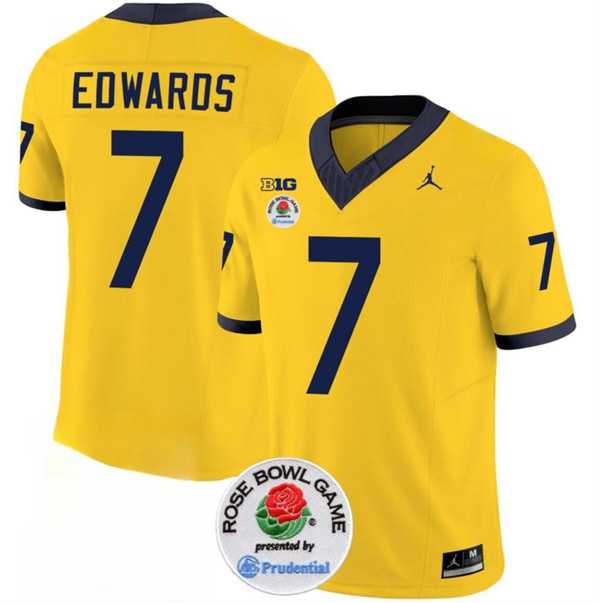Men's Michigan Wolverines #7 Donovan Edwards 2023 F.U.S.E. Yellow Rose Bowl Patch Stitched Jersey Dzhi,We sell and wholesale Men's Michigan Wolverines #7 Donovan Edwards 2023 F.U.S.E. Yellow Rose Bowl Patch Stitched Jersey Dzhi on line form chian!